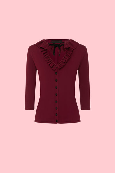The Dark Cherry Mansfield Cardigan