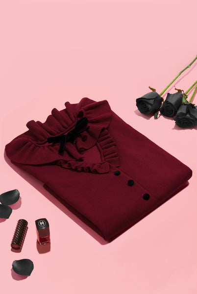 The Dark Cherry Mansfield Cardigan