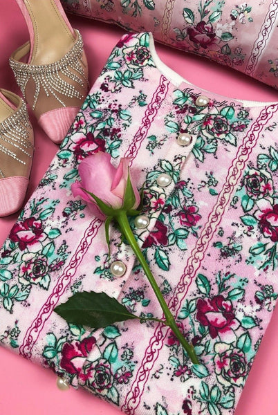 The Pompadour Rose Pearl Cardigan